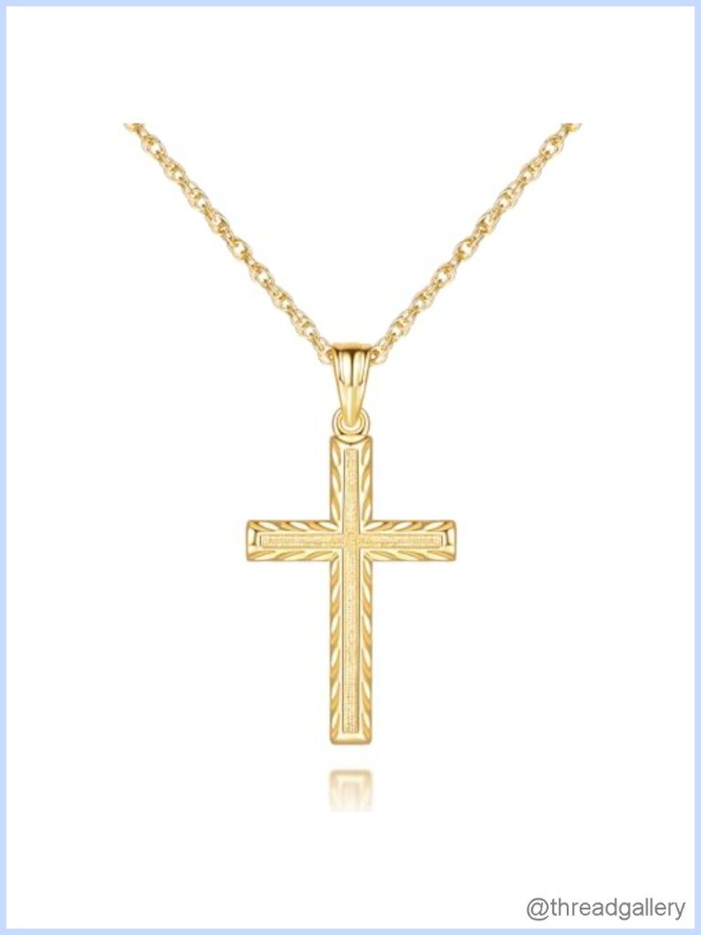 14K Gold Plated Cross Necklace Singapore Chain Pendant